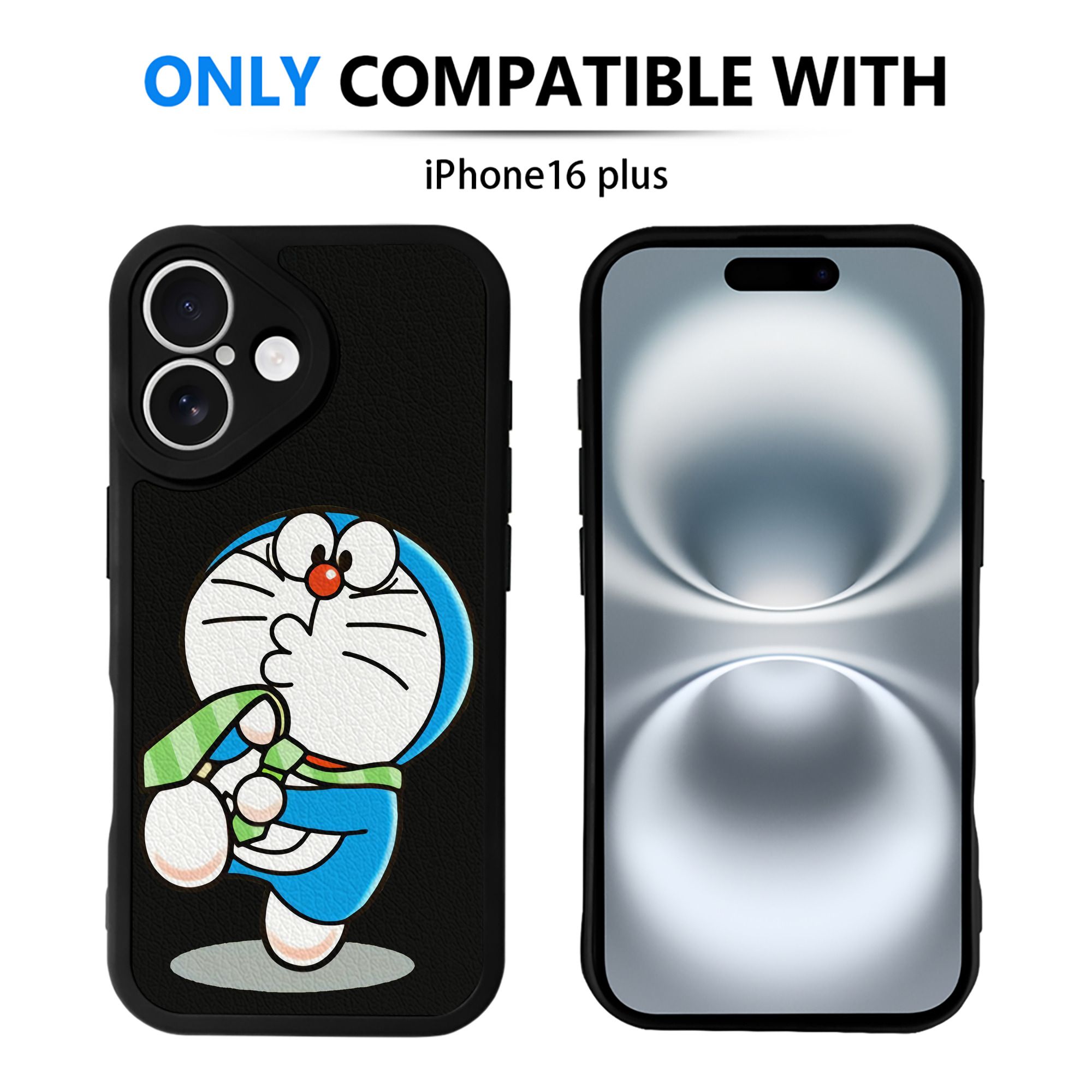 （画像用） ドラえもん Doraemon 【iPhone 16シリーズ対応】シリコンスマホケース（レザー調） 材質：シリコン